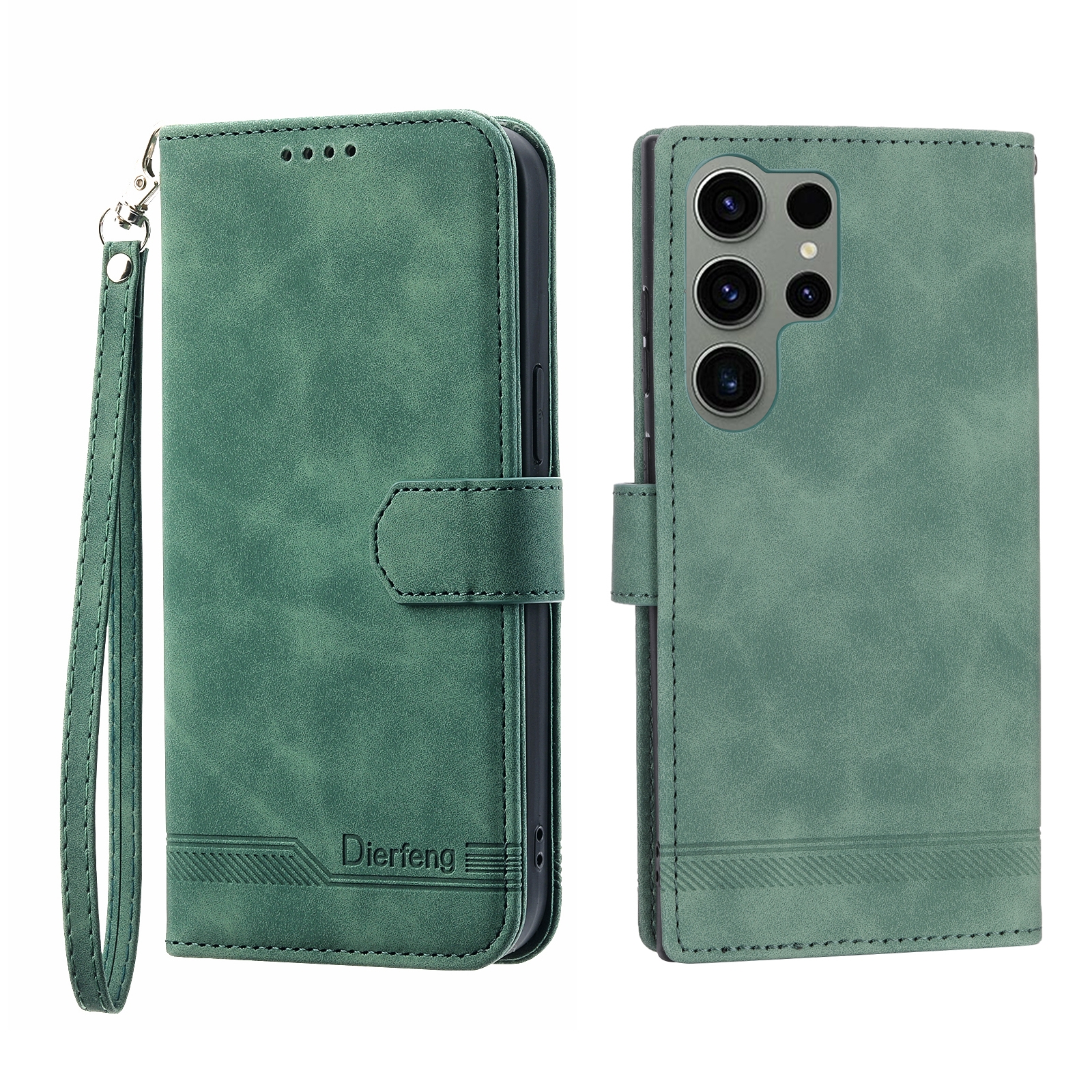 For Samsung Galaxy S23 Ultra 5G Dierfeng Dream Line TPU + PU Leather Phone Case(Green) For Samsung Galaxy S23 Ultra 5G Dierfeng Dream Line TPU + PU Leather Phone Case(Green)