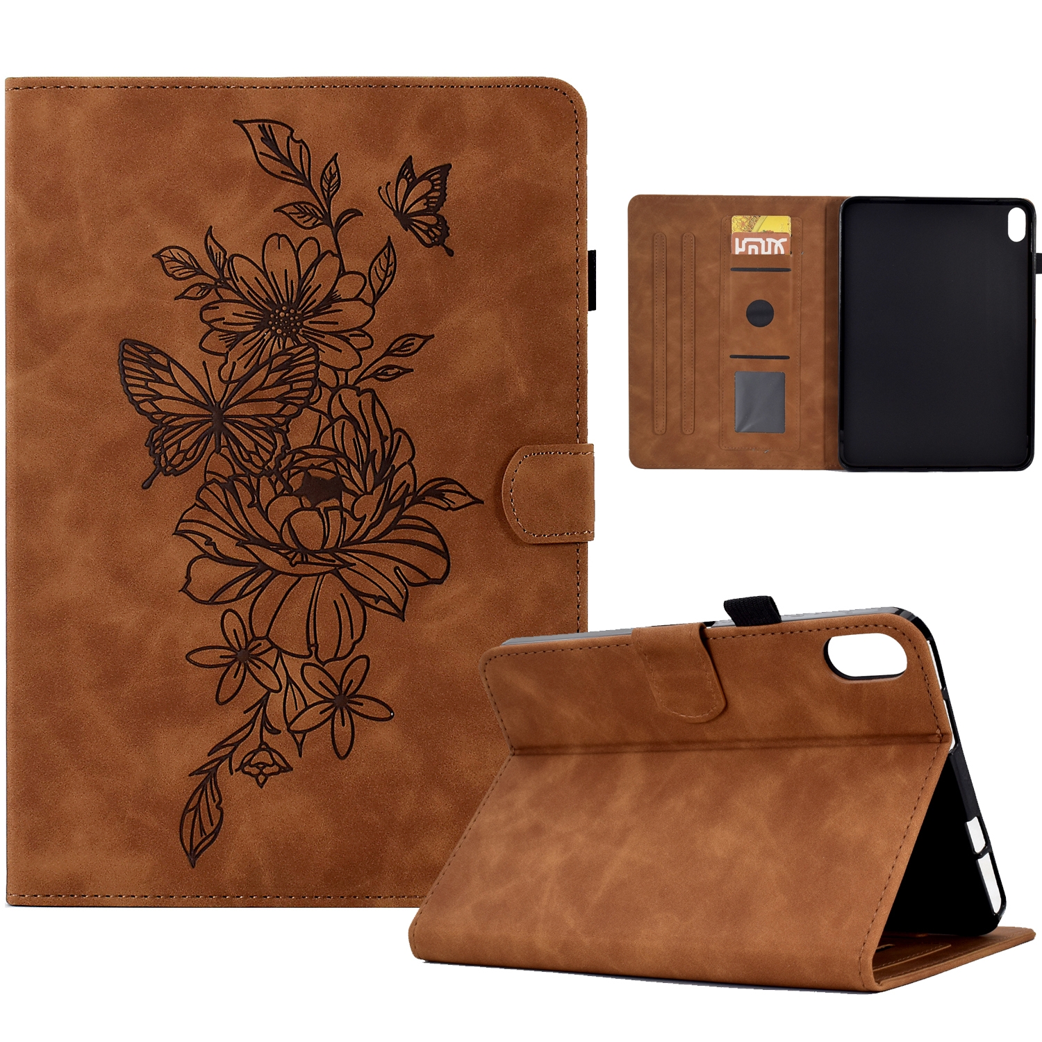 Peony Butterfly Embossed Leather Smart Tablet Case For iPad 10th Gen 10.9 2022(Brown) Peony Butterfly Embossed Leather Smart Tablet Case For iPad 10th Gen 10.9 2022(Brown)