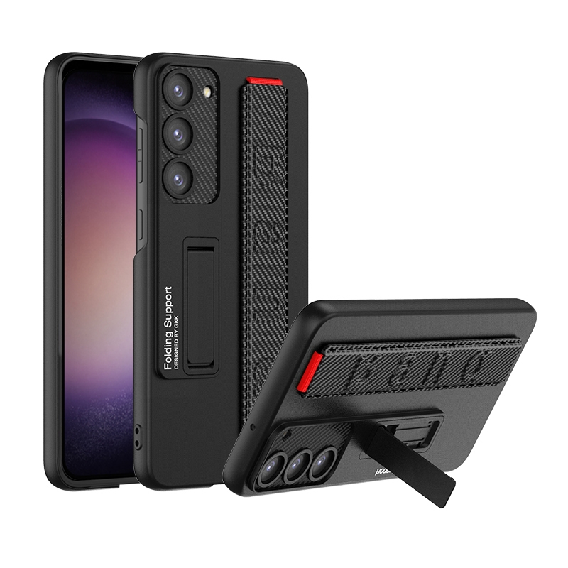 For Samsung Galaxy S23+ 5G GKK Ultra-thin Wristband Shockproof Phone Case with Holder(Carbon Fibre) For Samsung Galaxy S23+ 5G GKK Ultra-thin Wristband Shockproof Phone Case with Holder(Carbon Fibre)