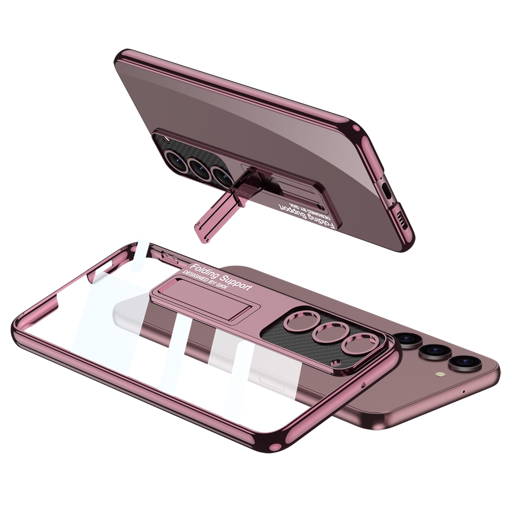 For Samsung Galaxy S23+ 5G GKK Electroplating Full Coverage Protective Phone Case with Holder(Red) For Samsung Galaxy S23+ 5G GKK Electroplating Full Coverage Protective Phone Case with Holder(Red)