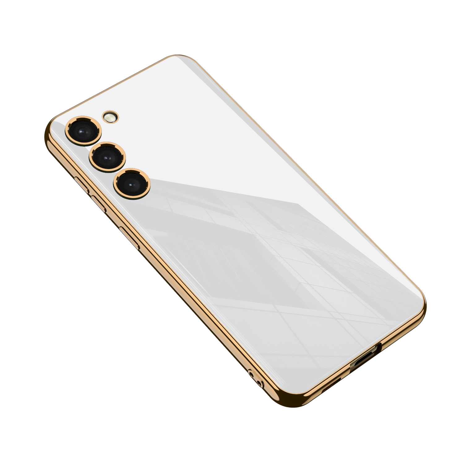 For Samsung Galaxy S23 5G GKK Electroplating TPU Full Coverage Phone Case(White) For Samsung Galaxy S23 5G GKK Electroplating TPU Full Coverage Phone Case(White)