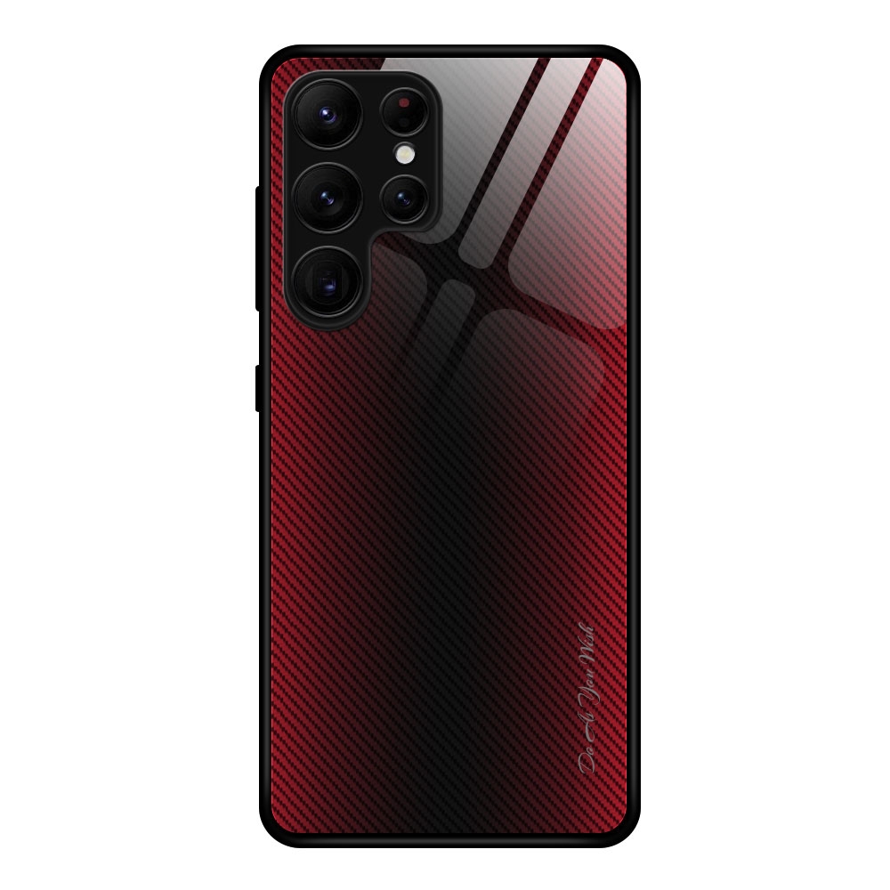 For Samsung Galaxy S23 Ultra 5G Texture Gradient Glass TPU Phone Case(Red) For Samsung Galaxy S23 Ultra 5G Texture Gradient Glass TPU Phone Case(Red)