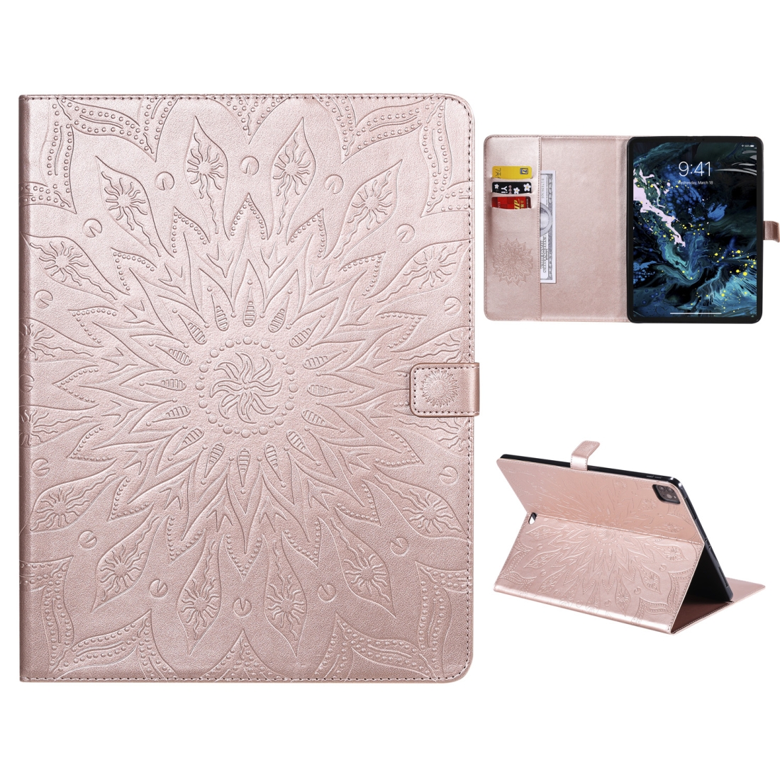 For iPad Pro 11 (2020) Pressed Printing Butterfly Pattern Horizontal Flip Leather Tablet Case with Holder & Card Slots & Wallet(Rose Gold) For iPad Pro 11 (2020) Pressed Printing Butterfly Pattern Horizontal Flip Leather Tablet Case with Holder & Card Slots & Wallet(Rose Gold)