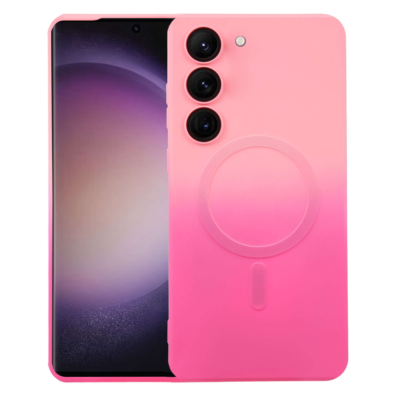 For Samsung Galaxy S23+ 5G Liquid TPU Silicone Gradient MagSafe Phone Case(Pink Red) For Samsung Galaxy S23+ 5G Liquid TPU Silicone Gradient MagSafe Phone Case(Pink Red)