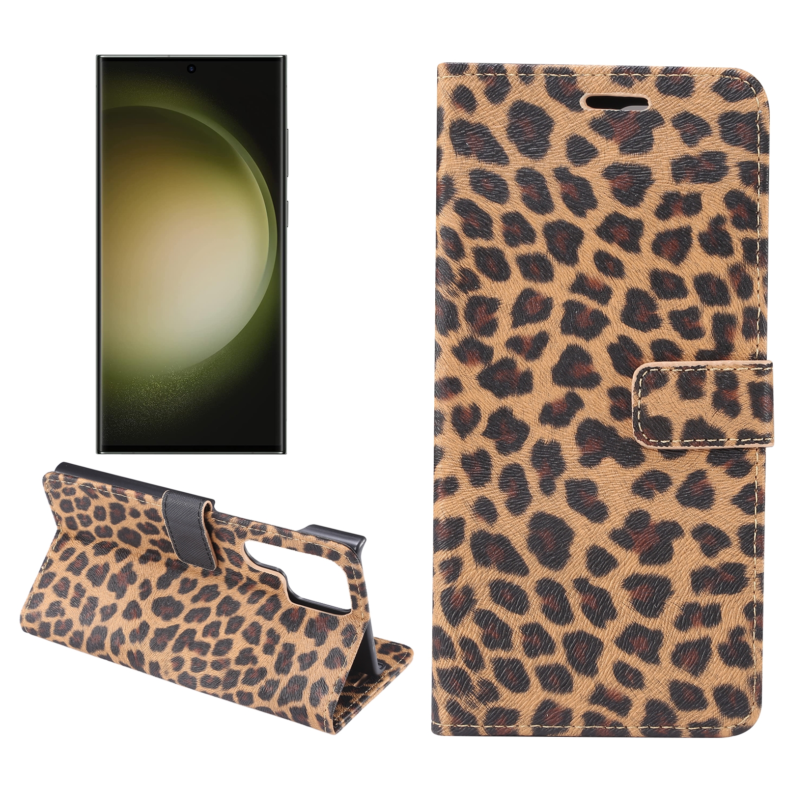 For Samsung Galaxy S23 Ultra 5G Leopard Pattern Flip Leather Phone Case(Yellow) For Samsung Galaxy S23 Ultra 5G Leopard Pattern Flip Leather Phone Case(Yellow)
