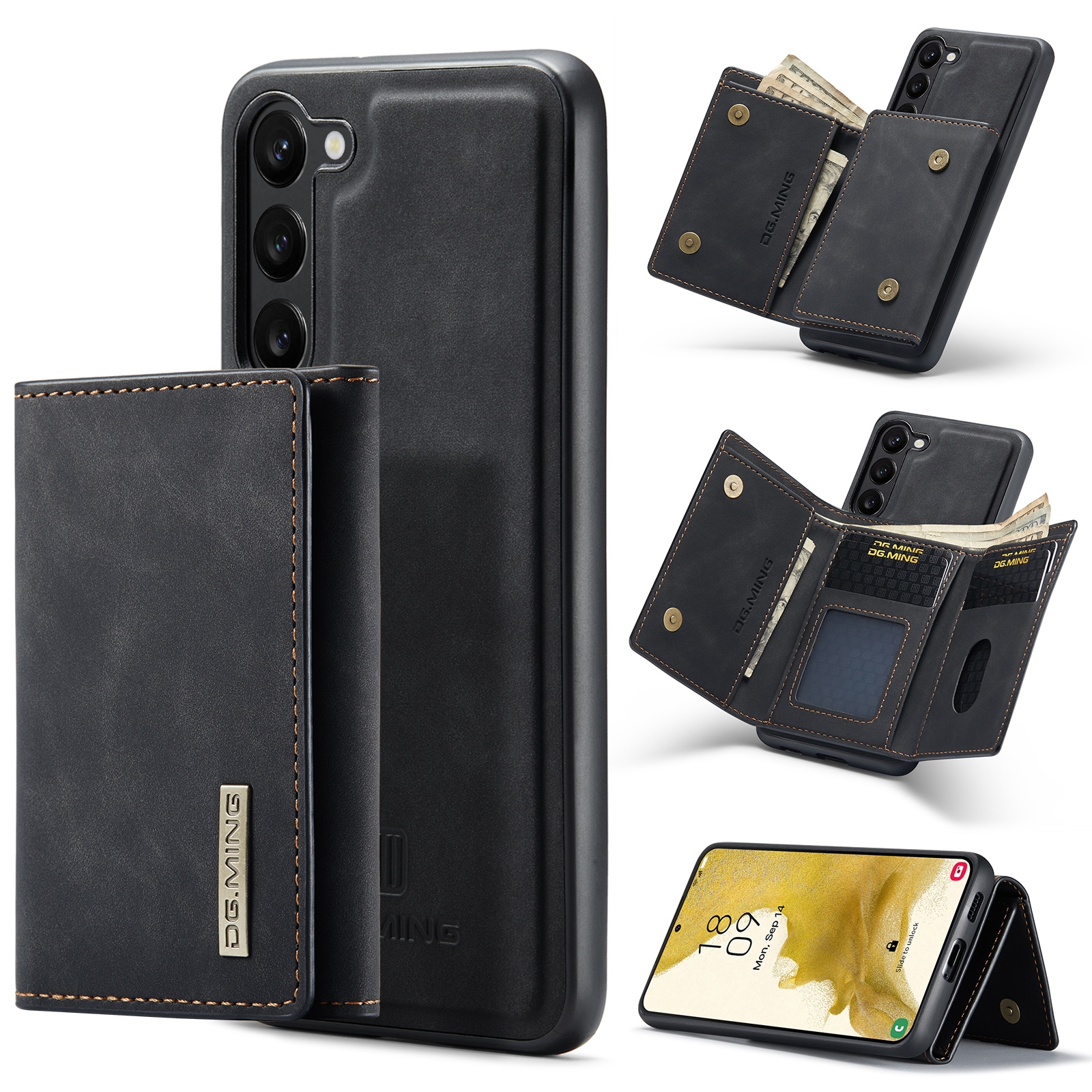 For Samsung Galaxy S23+ 5G DG.MING M1 Series 3-Fold Multi Card Wallet Phone Case(Black) For Samsung Galaxy S23+ 5G DG.MING M1 Series 3-Fold Multi Card Wallet Phone Case(Black)