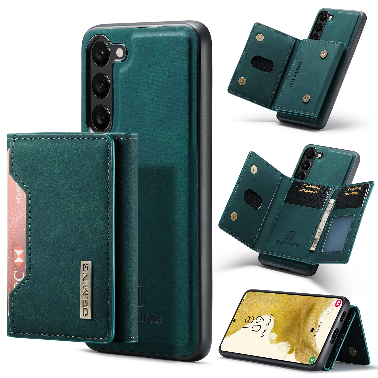 For Samsung Galaxy S23+ 5G DG.MING M2 Series 3-Fold Multi Card Bag + Phone Case(Green) For Samsung Galaxy S23+ 5G DG.MING M2 Series 3-Fold Multi Card Bag + Phone Case(Green)