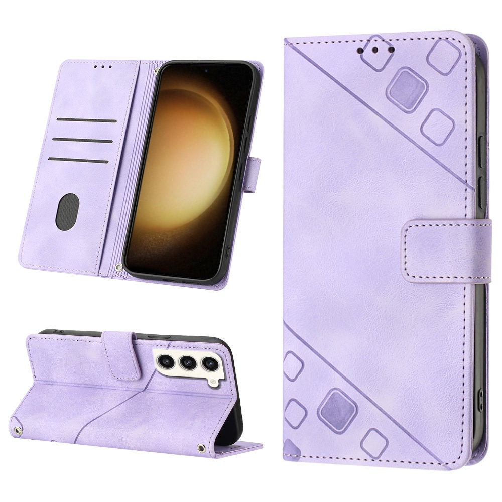 For Samsung Galaxy S23+ 5G Skin-feel Embossed Leather Phone Case(Light Purple) For Samsung Galaxy S23+ 5G Skin-feel Embossed Leather Phone Case(Light Purple)