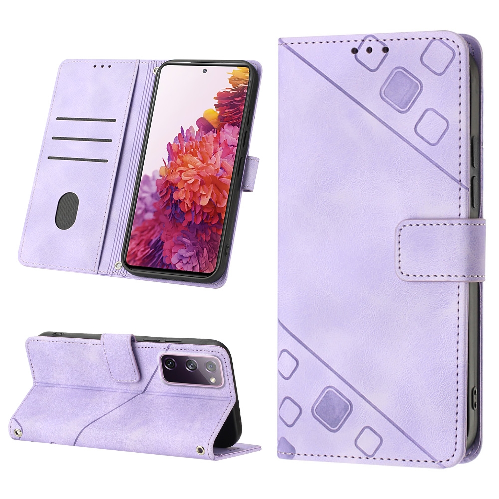 For Samsung Galaxy S20 FE / S20 2022 Skin-feel Embossed Leather Phone Case(Light Purple) For Samsung Galaxy S20 FE / S20 2022 Skin-feel Embossed Leather Phone Case(Light Purple)
