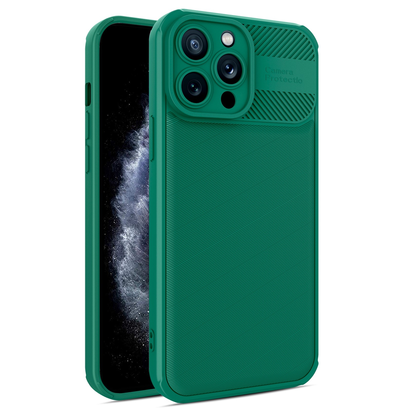 For iPhone 11 Pro Twill Texture TPU Shockproof Phone Case(Green) For iPhone 11 Pro Twill Texture TPU Shockproof Phone Case(Green)