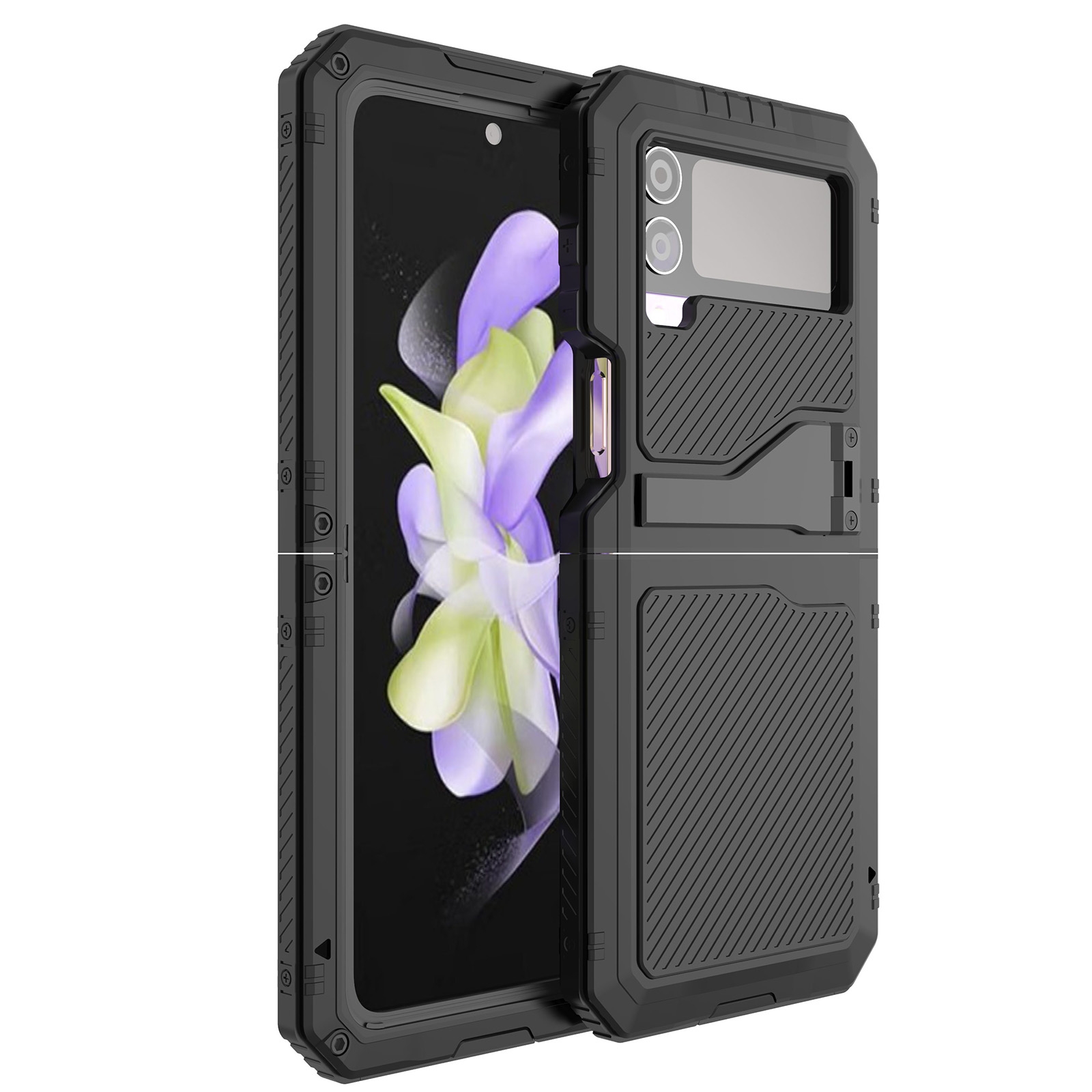 For Samsung Galaxy Z Flip4 RedPepper 360 Full Body Rugged Metal Life Waterproof Phone Case (Black) For Samsung Galaxy Z Flip4 RedPepper 360 Full Body Rugged Metal Life Waterproof Phone Case (Black)