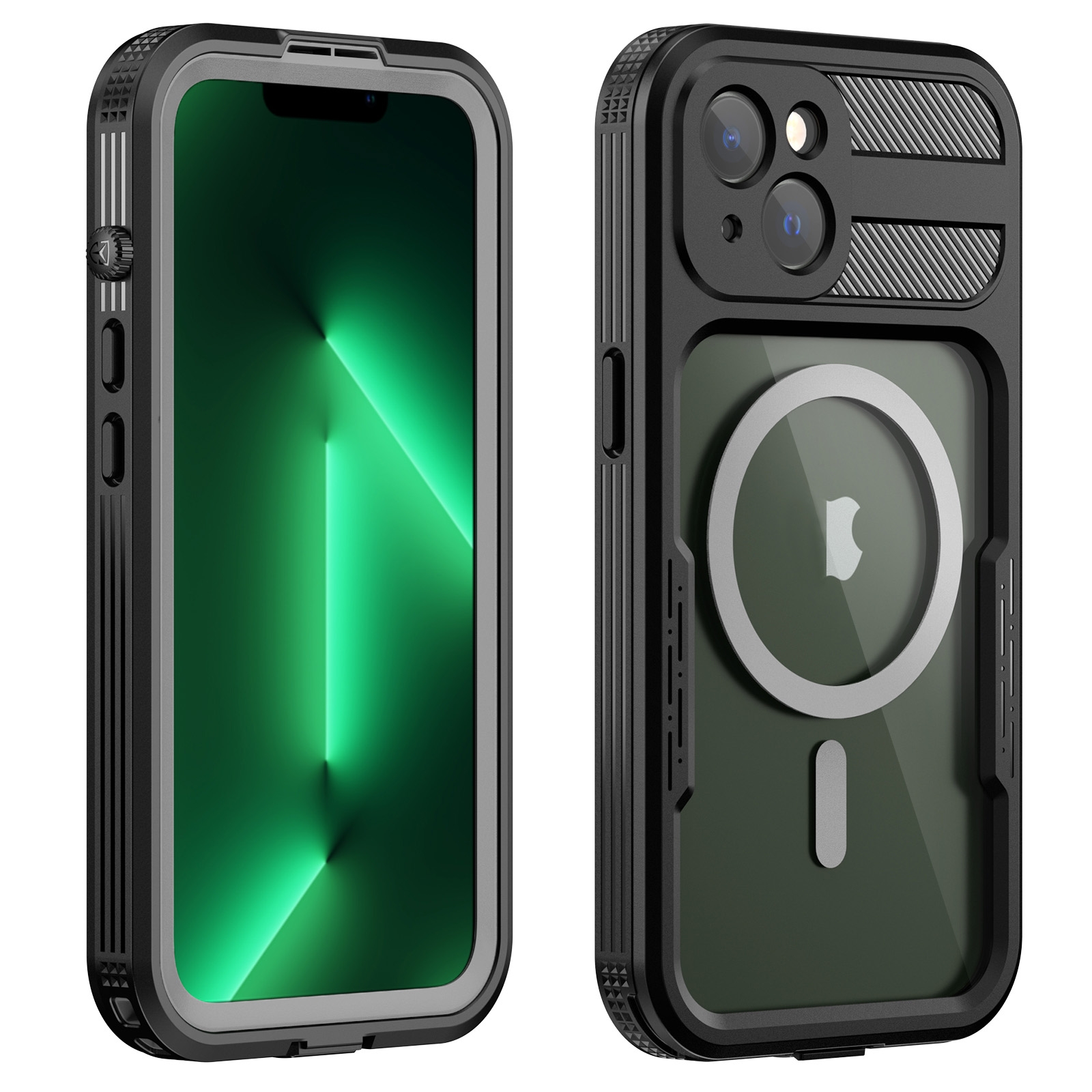 For iPhone 14 Plus RedPepper Ares 360 Full Body Rugged IPX68 Life Waterproof Magsafe Phone Case(Black) For iPhone 14 Plus RedPepper Ares 360 Full Body Rugged IPX68 Life Waterproof Magsafe Phone Case(Black)