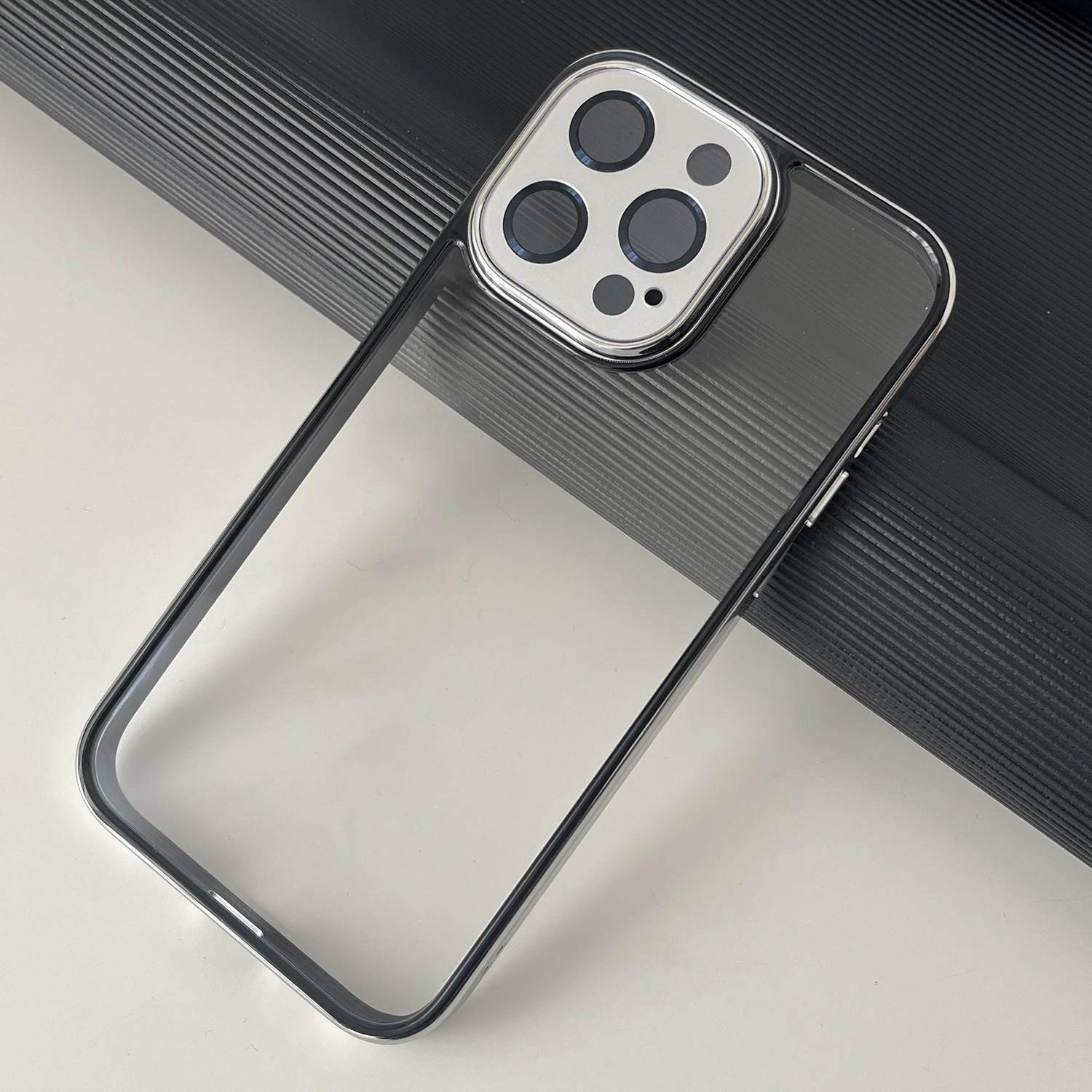 For iPhone 14 Plus Platinum Series Ultra-thin Transparent Phone Case(Silver) For iPhone 14 Plus Platinum Series Ultra-thin Transparent Phone Case(Silver)