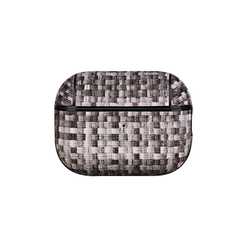 For AirPods Pro 2 PC Woven Leather Skin Earphone Case(Gray) For AirPods Pro 2 PC Woven Leather Skin Earphone Case(Gray)