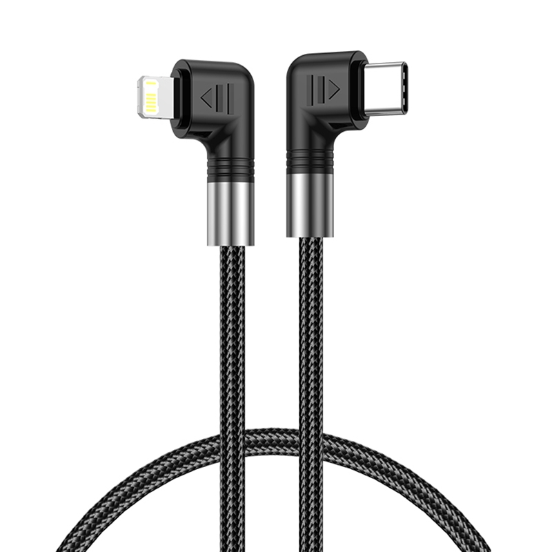 A9 30W USB-C/Type-C to 8 Pin Double Elbow Data Cable, Length:0.5m A9 30W USB-C/Type-C to 8 Pin Double Elbow Data Cable, Length:0.5m