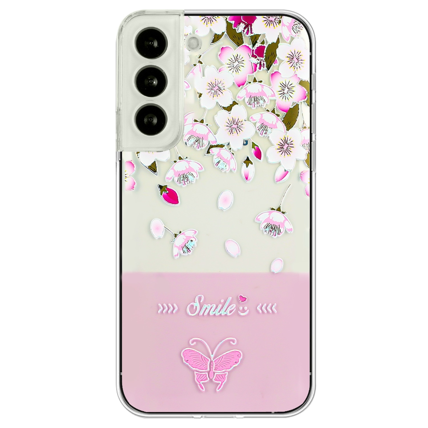 For Samsung Galaxy S23+ 5G Bronzing Butterfly Flower TPU Phone Case(Peach Blossoms) For Samsung Galaxy S23+ 5G Bronzing Butterfly Flower TPU Phone Case(Peach Blossoms)