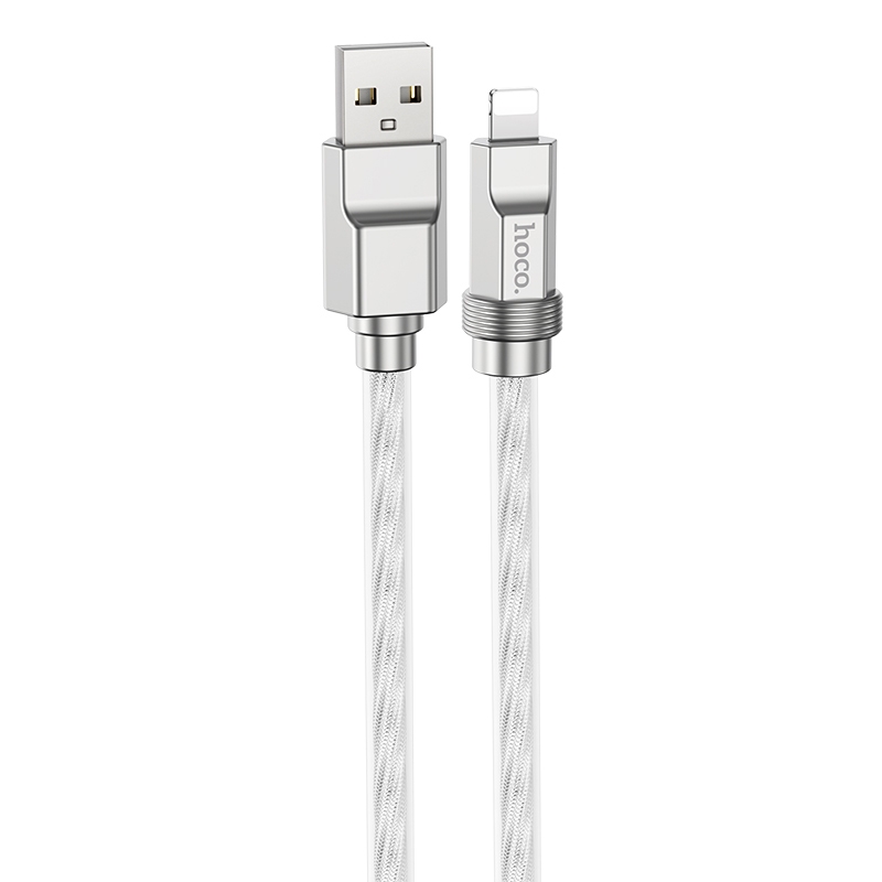 hoco U113 2.4A USB to 8 Pin Silicone Data Cable, Length: 1m(Silver) hoco U113 2.4A USB to 8 Pin Silicone Data Cable, Length: 1m(Silver)