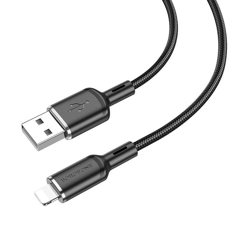 Borofone BX90 USB to 8 Pin Cyber 2.4A Charging Data Cable, Length:1m(Black) Borofone BX90 USB to 8 Pin Cyber 2.4A Charging Data Cable, Length:1m(Black)