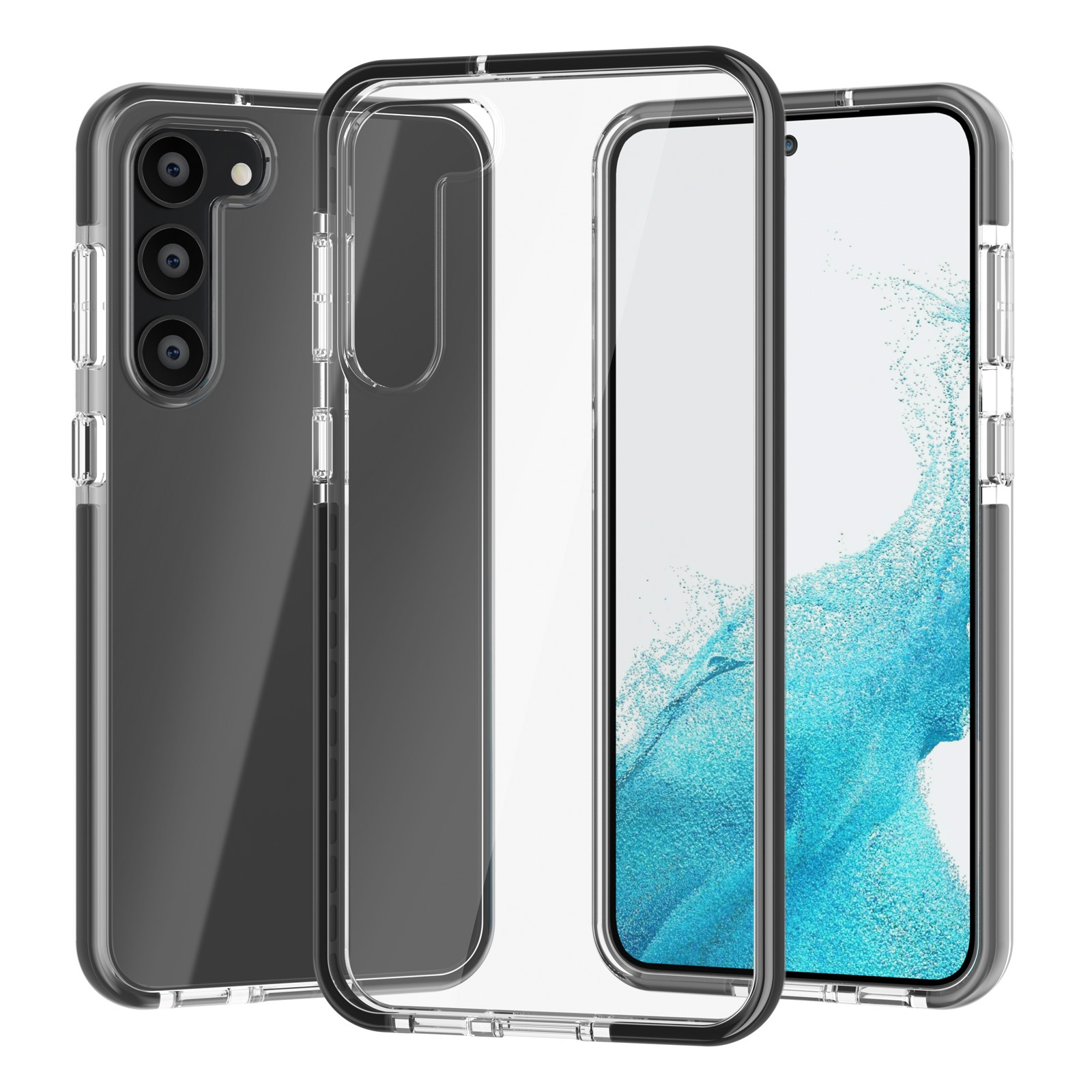 For Samsung Galaxy S23 5G Two-color High-transparency TPU+TPE Phone Case(Transparent Black) For Samsung Galaxy S23 5G Two-color High-transparency TPU+TPE Phone Case(Transparent Black)