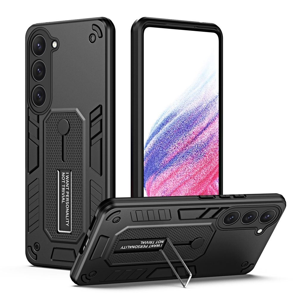 For Samsung Galaxy S23 5G Variety Brave Armor Finger Loop Holder Phone Case(Black) For Samsung Galaxy S23 5G Variety Brave Armor Finger Loop Holder Phone Case(Black)