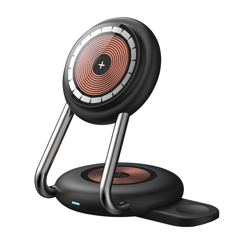 N21 15W 3 in 1 Transparent Magnetic Wireless Charger(Black) N21 15W 3 in 1 Transparent Magnetic Wireless Charger(Black)