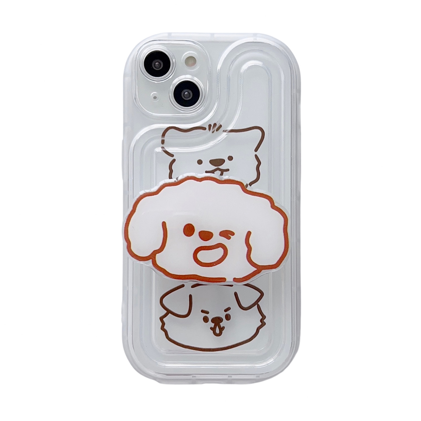 For iPhone 13 Airbag Frame Three Bears Phone Case with Holder For iPhone 13 Airbag Frame Three Bears Phone Case with Holder