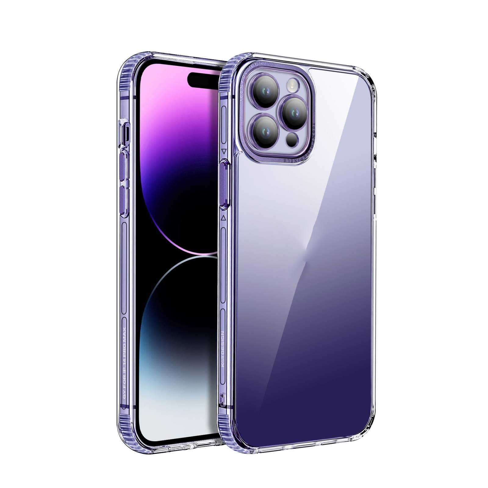 For iPhone 14 TPU + Acrylic Ice Shield Series Protective Phone Case(Purple) For iPhone 14 TPU + Acrylic Ice Shield Series Protective Phone Case(Purple)