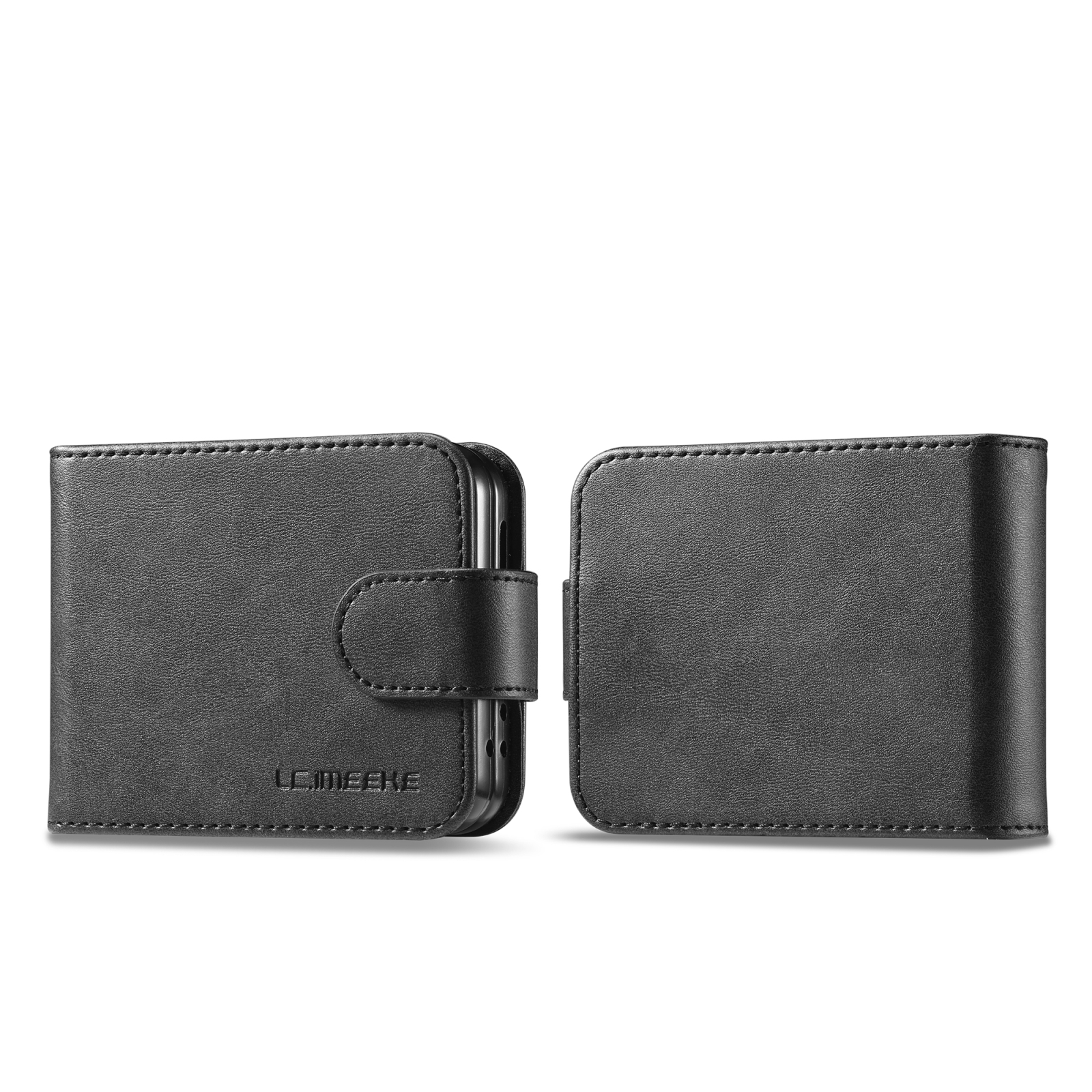 For Samsung Galaxy Z Flip5 5G LC.IMEEKE Calf Texture Leather Phone Case(Black) For Samsung Galaxy Z Flip5 5G LC.IMEEKE Calf Texture Leather Phone Case(Black)