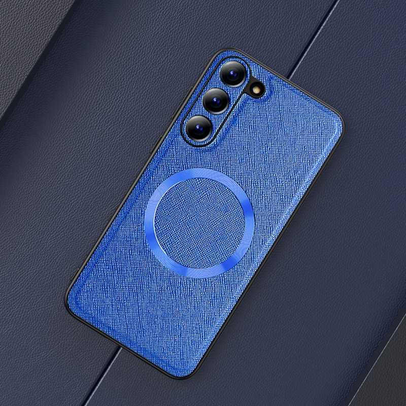 For Samsung Galaxy S23+ 5G CD Texture Magsafe Magnetic Suction Phone Case(Sapphire Blue)