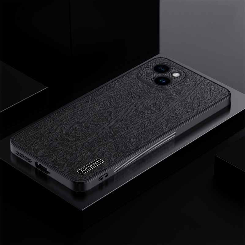 For iPhone 14 TPU + PC + PU Tree Texture Shockproof Full Coverage Protective Phone Case(Black) For iPhone 14 TPU + PC + PU Tree Texture Shockproof Full Coverage Protective Phone Case(Black)