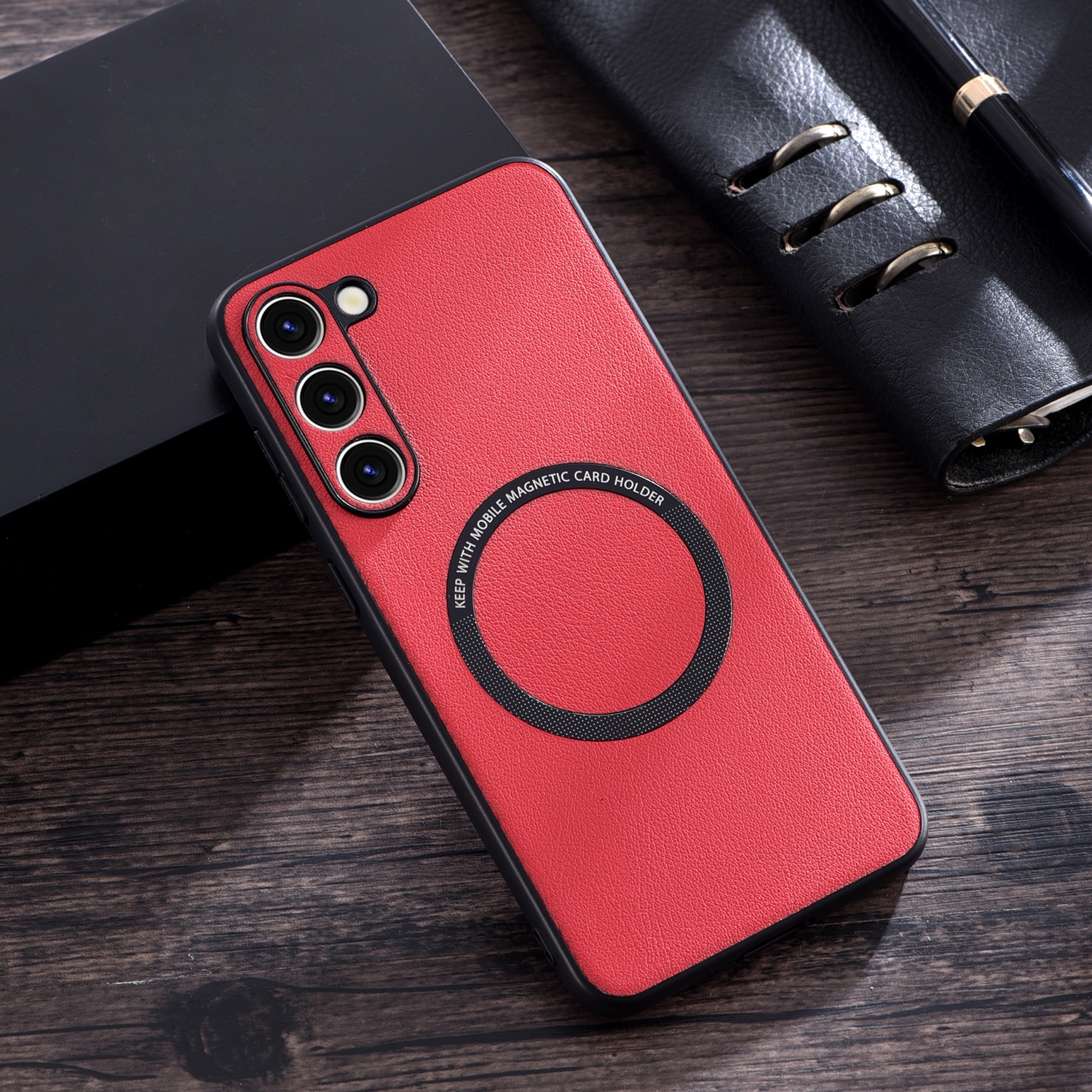 For Samsung Galaxy S23+ 5G Cloth Texture PU MagSafe Magnetic Phone Case(Red) For Samsung Galaxy S23+ 5G Cloth Texture PU MagSafe Magnetic Phone Case(Red)