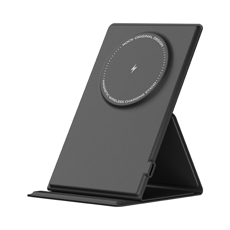 ROCK RWC-0886 W50 Leather Magnetic Wireless Charger Stand(Black) ROCK RWC-0886 W50 Leather Magnetic Wireless Charger Stand(Black)