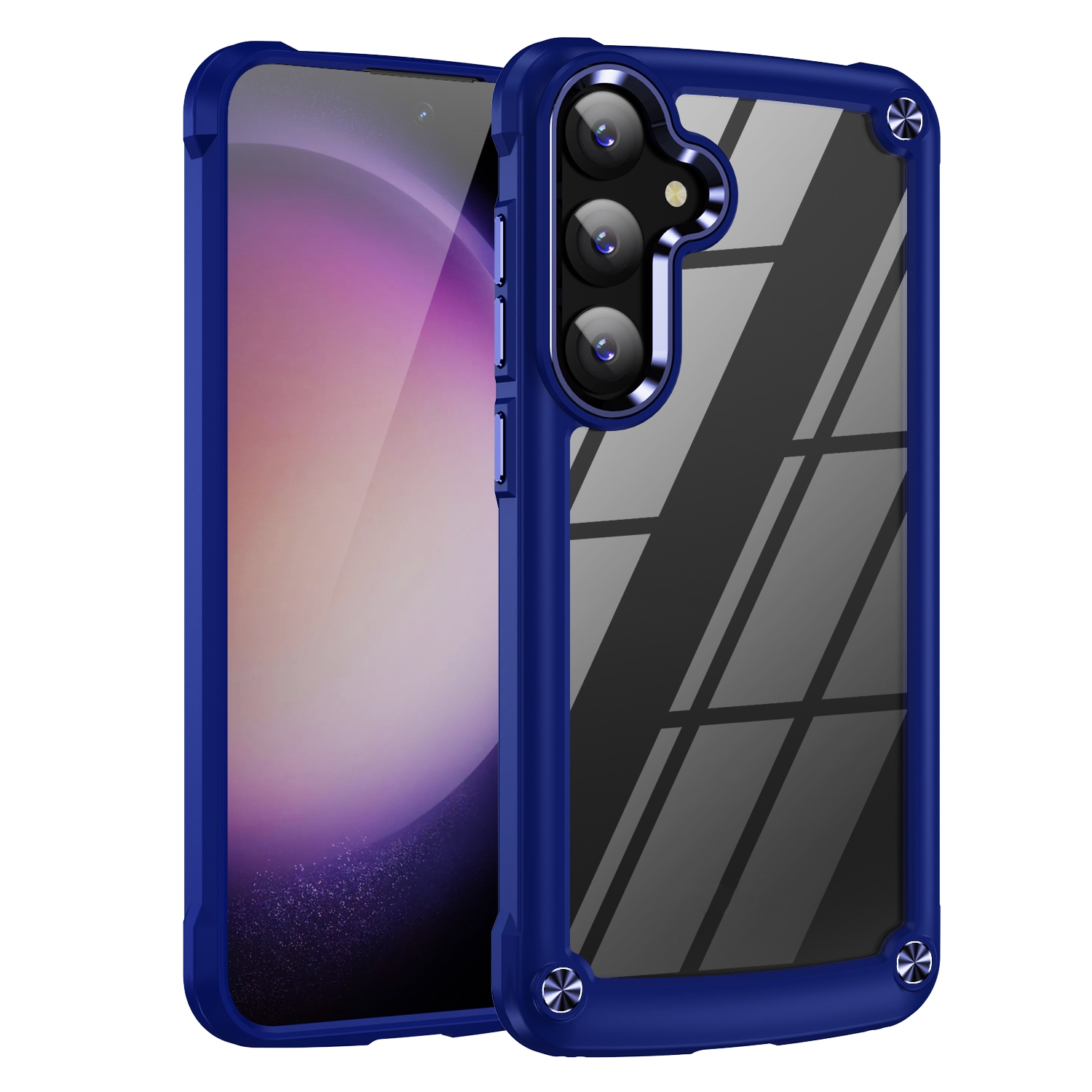 For Samsung Galaxy S24 5G TPU + PC Lens Protection Phone Case(Blue) For Samsung Galaxy S24 5G TPU + PC Lens Protection Phone Case(Blue)