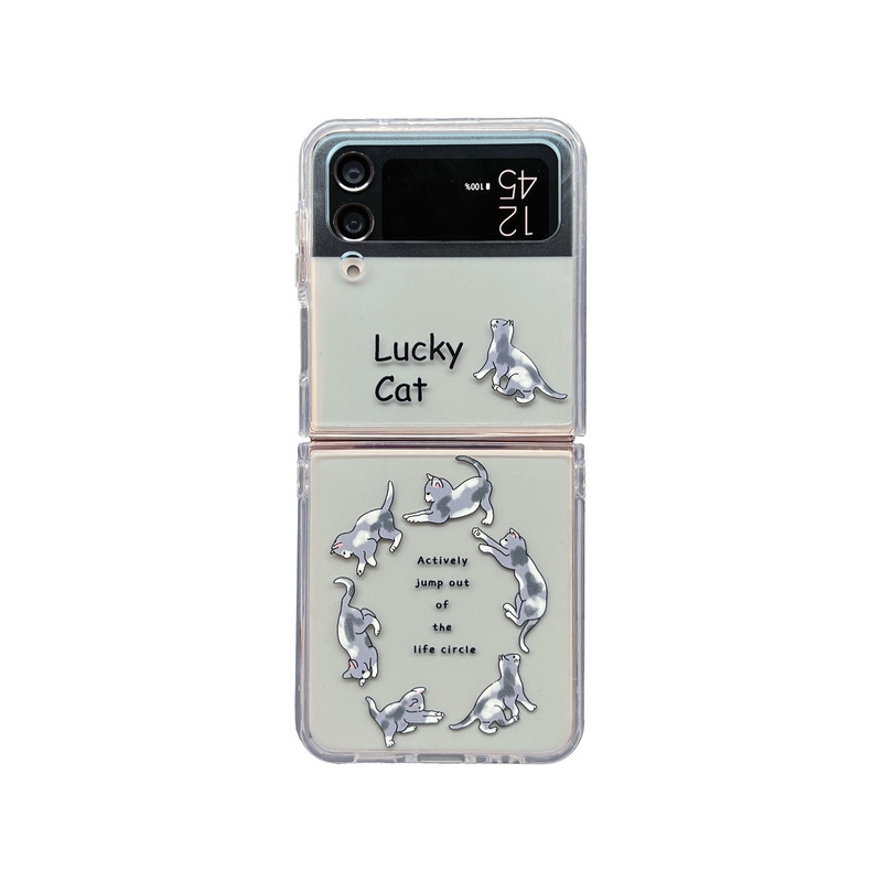 For Samsung Galaxy Z Flip4 5G Graffiti Pattern Protective Phone Case(Cat) For Samsung Galaxy Z Flip4 5G Graffiti Pattern Protective Phone Case(Cat)