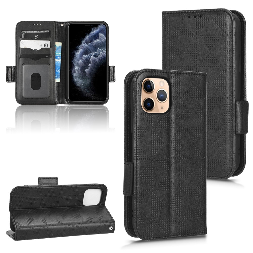 For iPhone 11 Pro Max Symmetrical Triangle Leather Phone Case(Black) For iPhone 11 Pro Max Symmetrical Triangle Leather Phone Case(Black)