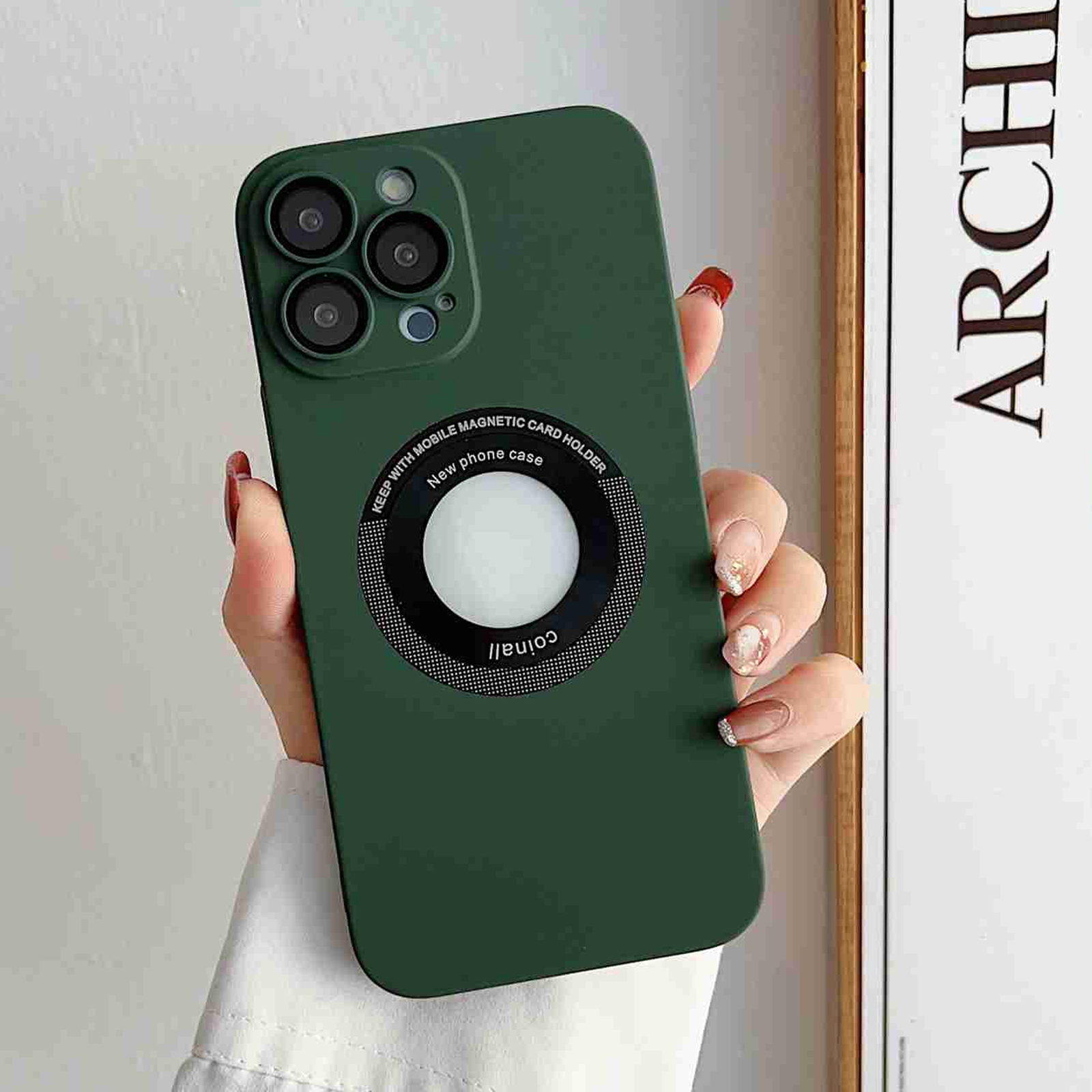 For iPhone 14 Skin Feel CD Texture MagSafe Magnetic Phone Case(Dark Green) For iPhone 14 Skin Feel CD Texture MagSafe Magnetic Phone Case(Dark Green)