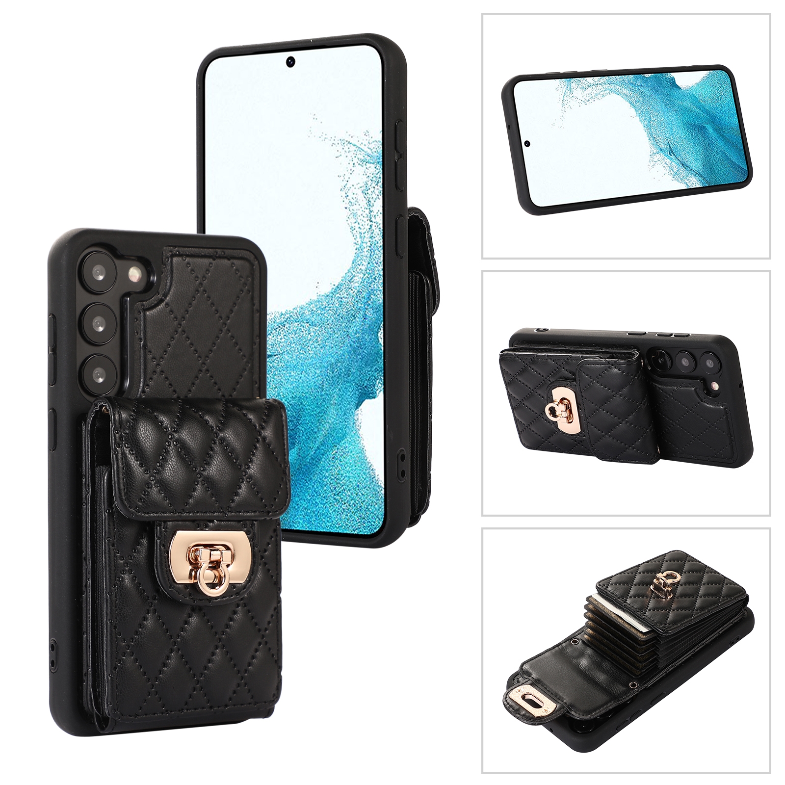 For Samsung Galaxy S23+ 5G Card Slot Leather Phone Case(Black) For Samsung Galaxy S23+ 5G Card Slot Leather Phone Case(Black)