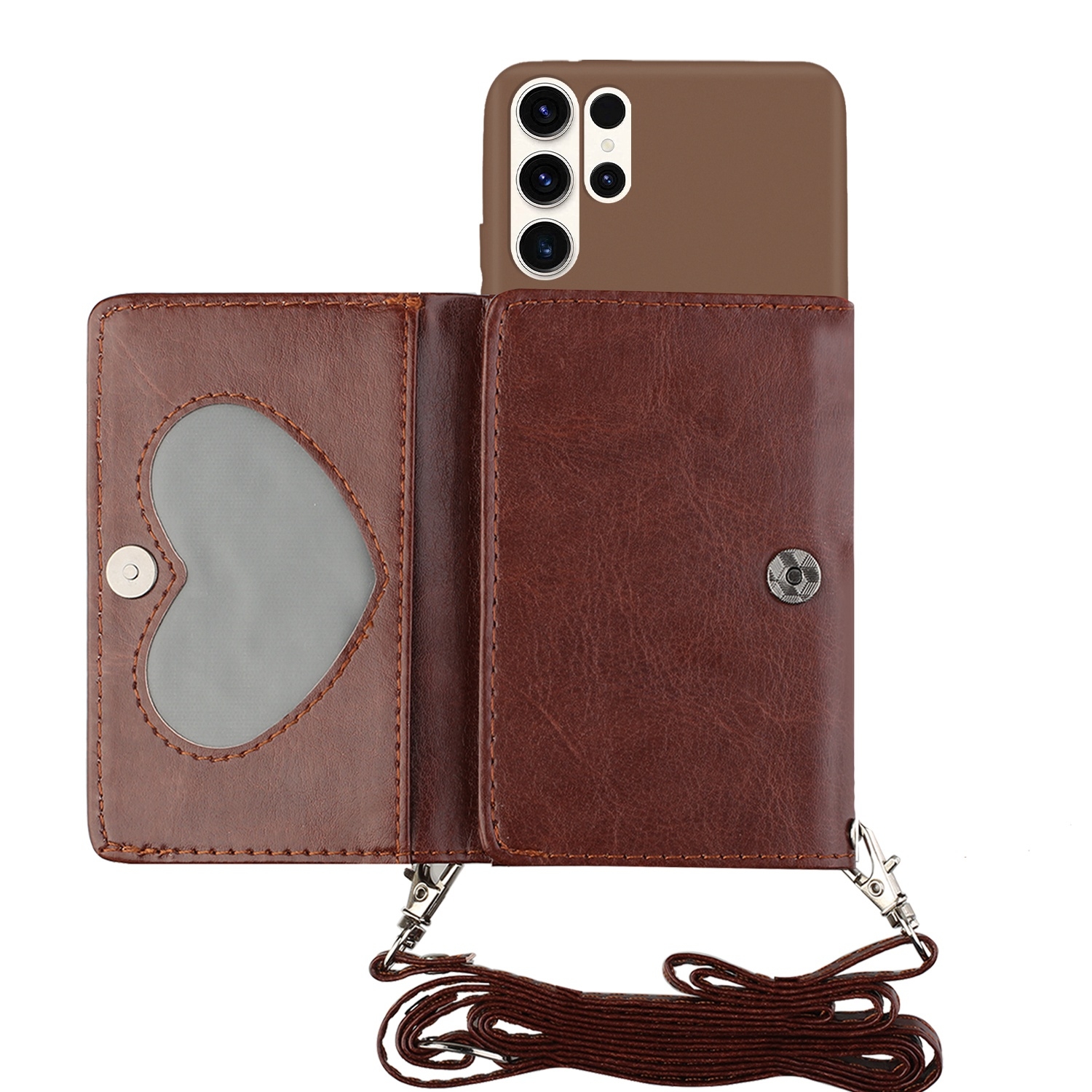 For Samsung Galaxy S23 Ultra 5G Crossbody Lanyard Wallet Card Bag Phone Case(Brown) For Samsung Galaxy S23 Ultra 5G Crossbody Lanyard Wallet Card Bag Phone Case(Brown)