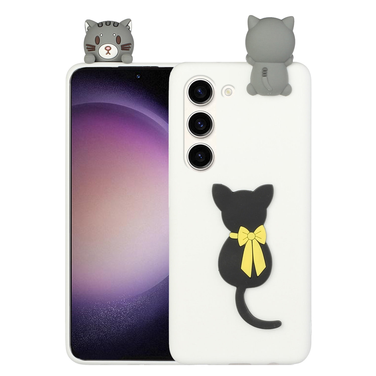 For Samsung Galaxy S23+ 5G 3D Lying Cartoon TPU Shockproof Phone Case(Little Black Cat) For Samsung Galaxy S23+ 5G 3D Lying Cartoon TPU Shockproof Phone Case(Little Black Cat)