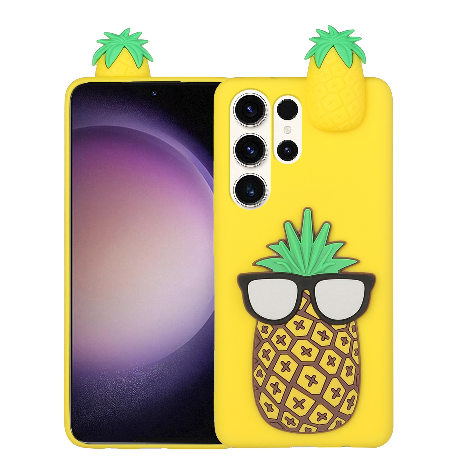 For Samsung Galaxy S23 Ultra 5G 3D Lying Cartoon TPU Shockproof Phone Case(Pineapple) For Samsung Galaxy S23 Ultra 5G 3D Lying Cartoon TPU Shockproof Phone Case(Pineapple)