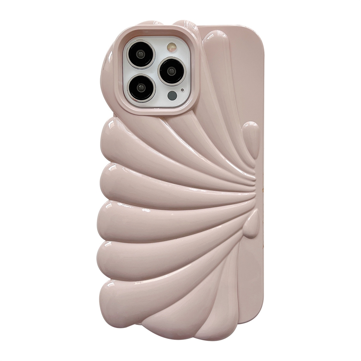 For iPhone 14 Plus Shiny Shell Texture Phone Case(Pink) For iPhone 14 Plus Shiny Shell Texture Phone Case(Pink)