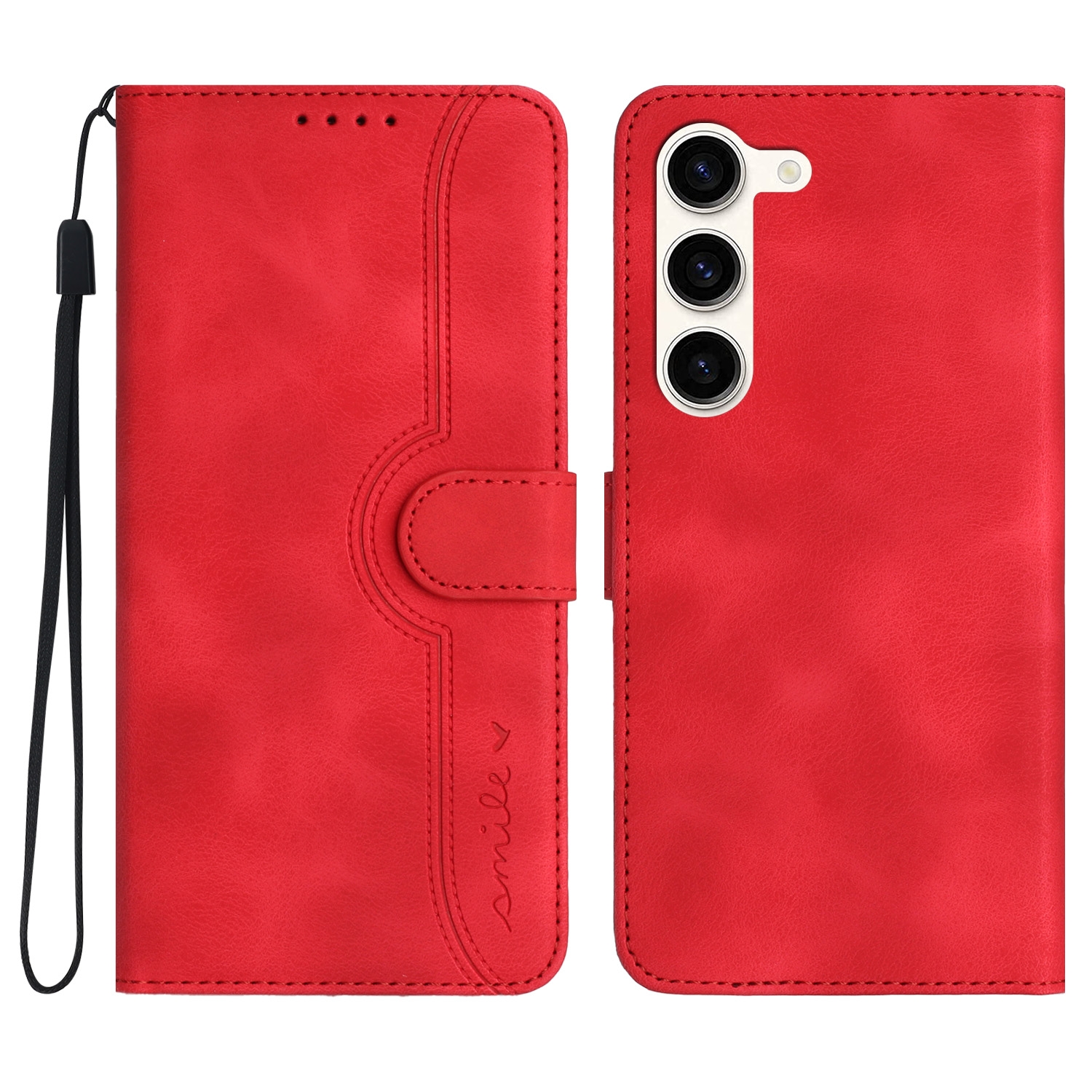 For Samsung Galaxy S23+ 5G Heart Pattern Skin Feel Leather Phone Case(Red) For Samsung Galaxy S23+ 5G Heart Pattern Skin Feel Leather Phone Case(Red)