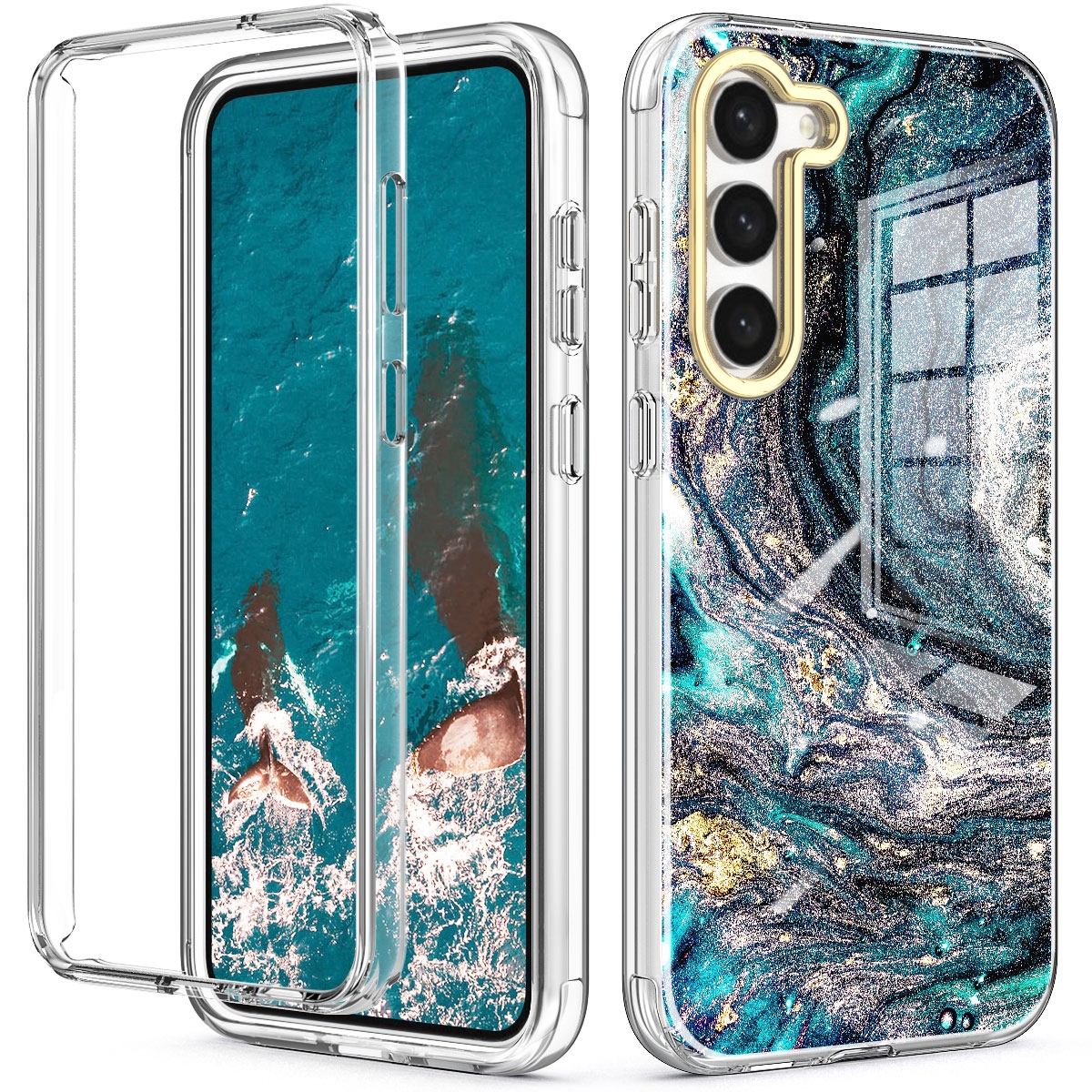 For Samsung Galaxy S23+ 5G 360 Full Body Painted Phone Case(Marble L09) For Samsung Galaxy S23+ 5G 360 Full Body Painted Phone Case(Marble L09)