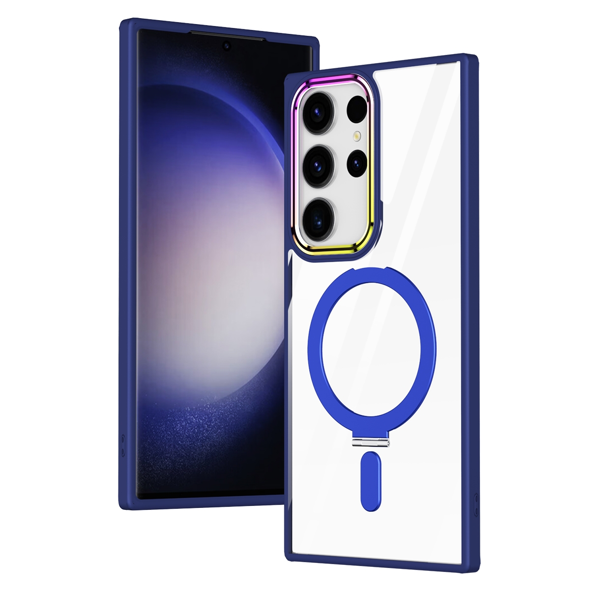 For Samsung Galaxy S23 Ultra 5G MagSafe Magnetic Invisible Holder Phone Case(Navy Blue) For Samsung Galaxy S23 Ultra 5G MagSafe Magnetic Invisible Holder Phone Case(Navy Blue)