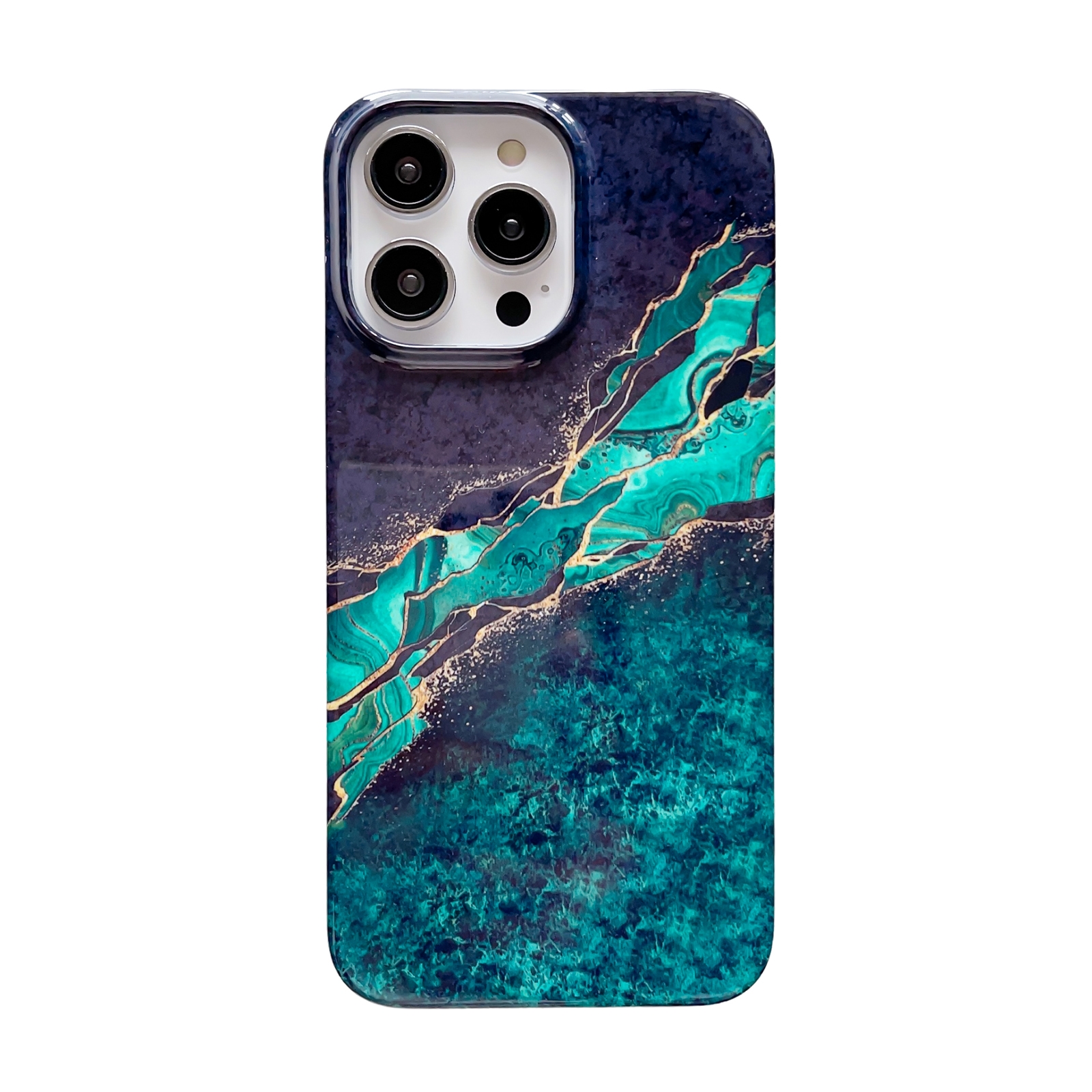 For iPhone 14 Pattern PC Shockproof Protective Phone Case(Blue Green Marble) For iPhone 14 Pattern PC Shockproof Protective Phone Case(Blue Green Marble)