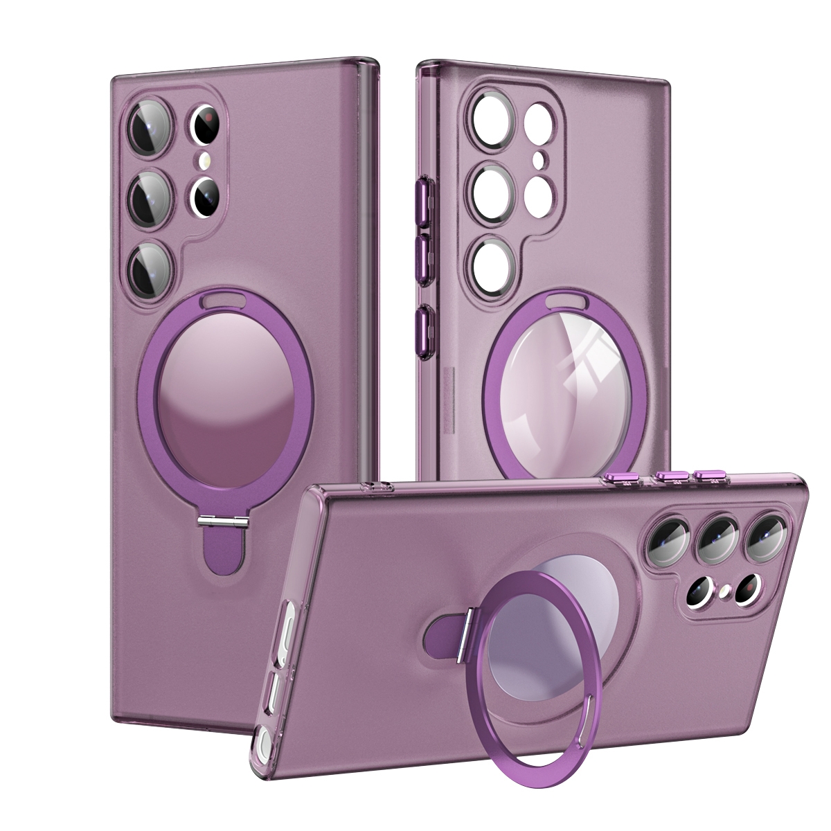For Samsung Galaxy S23+ 5G MagSafe Magnetic Multifunctional Holder Phone Case(Purple) For Samsung Galaxy S23+ 5G MagSafe Magnetic Multifunctional Holder Phone Case(Purple)