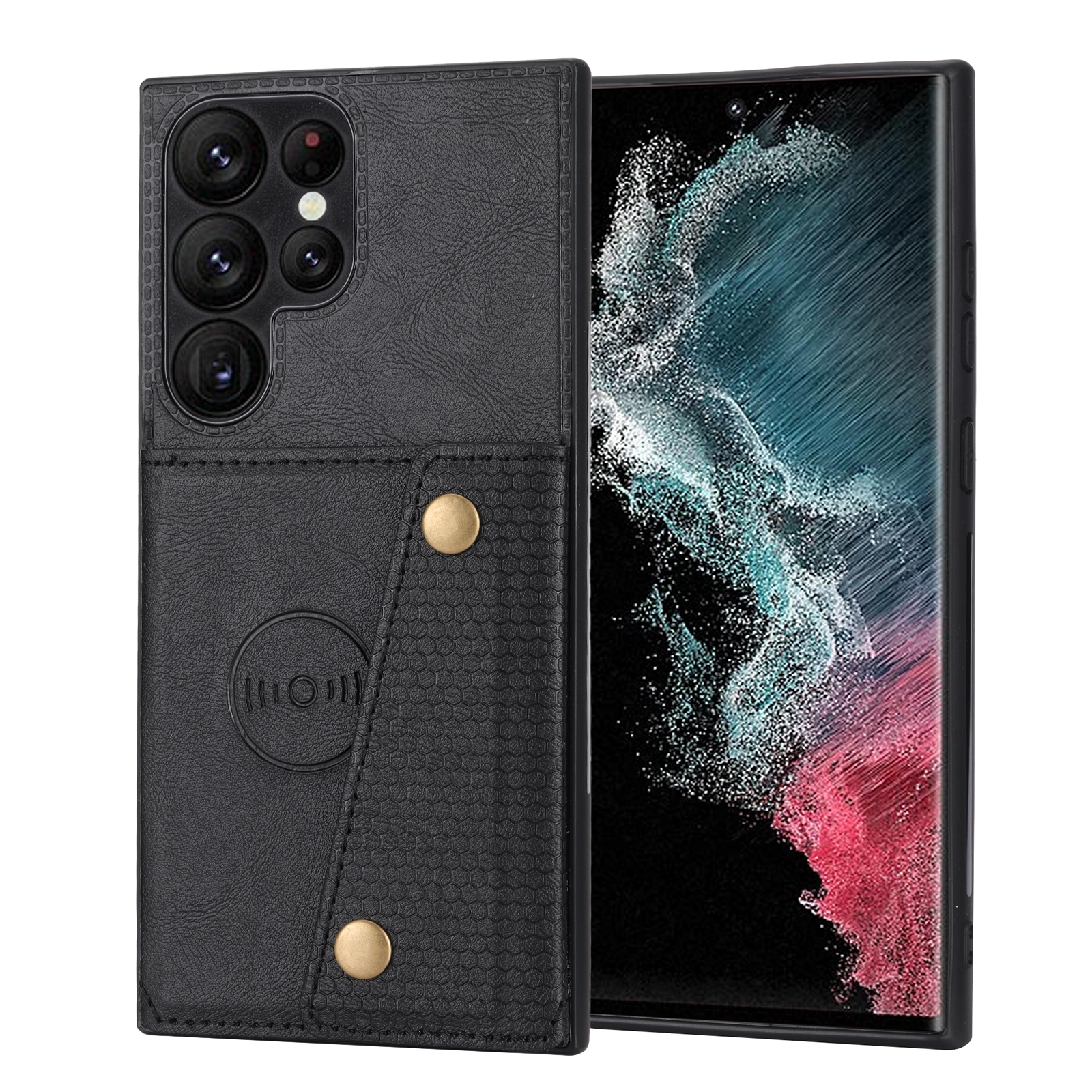 For Samsung Galaxy S23 Ultra 5G Double Buckle Magnetic Phone Case(Black) For Samsung Galaxy S23 Ultra 5G Double Buckle Magnetic Phone Case(Black)