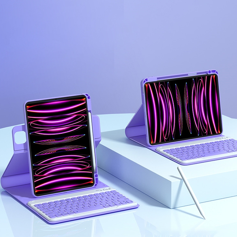 HB209 Magnetic Detachable Rotatable Bluetooth Keyboard Leather Case For iPad 10th Gen 10.9 2022(Light Purple) HB209 Magnetic Detachable Rotatable Bluetooth Keyboard Leather Case For iPad 10th Gen 10.9 2022(Light Purple)