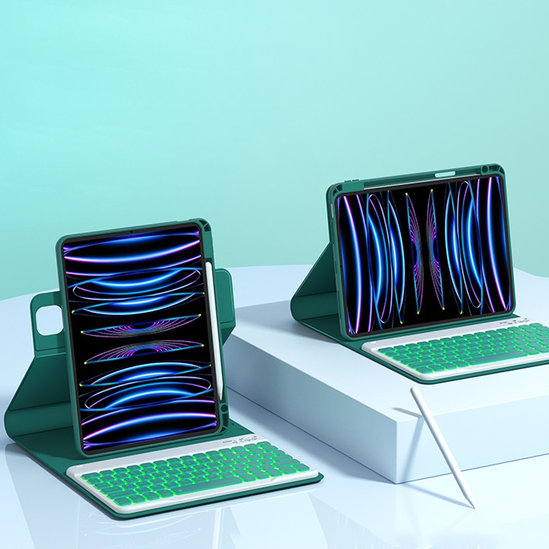HB102D Backlight Magnetic Detachable Rotatable Bluetooth Keyboard Leather Case For iPad 10.2 2021/2020/2019(Green) HB102D Backlight Magnetic Detachable Rotatable Bluetooth Keyboard Leather Case For iPad 10.2 2021/2020/2019(Green)