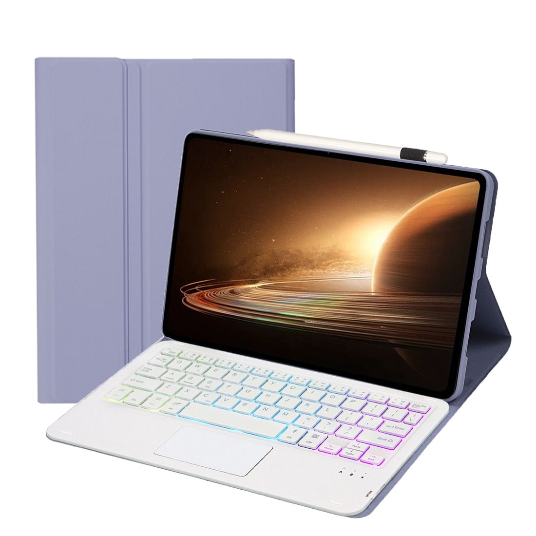 For OPPO Pad 2 11.61 inch 2023 OP13-AS Lambskin Texture Ultra-thin Detachable Backlight Bluetooth Keyboard Leather Case with Touchpad(Purple)